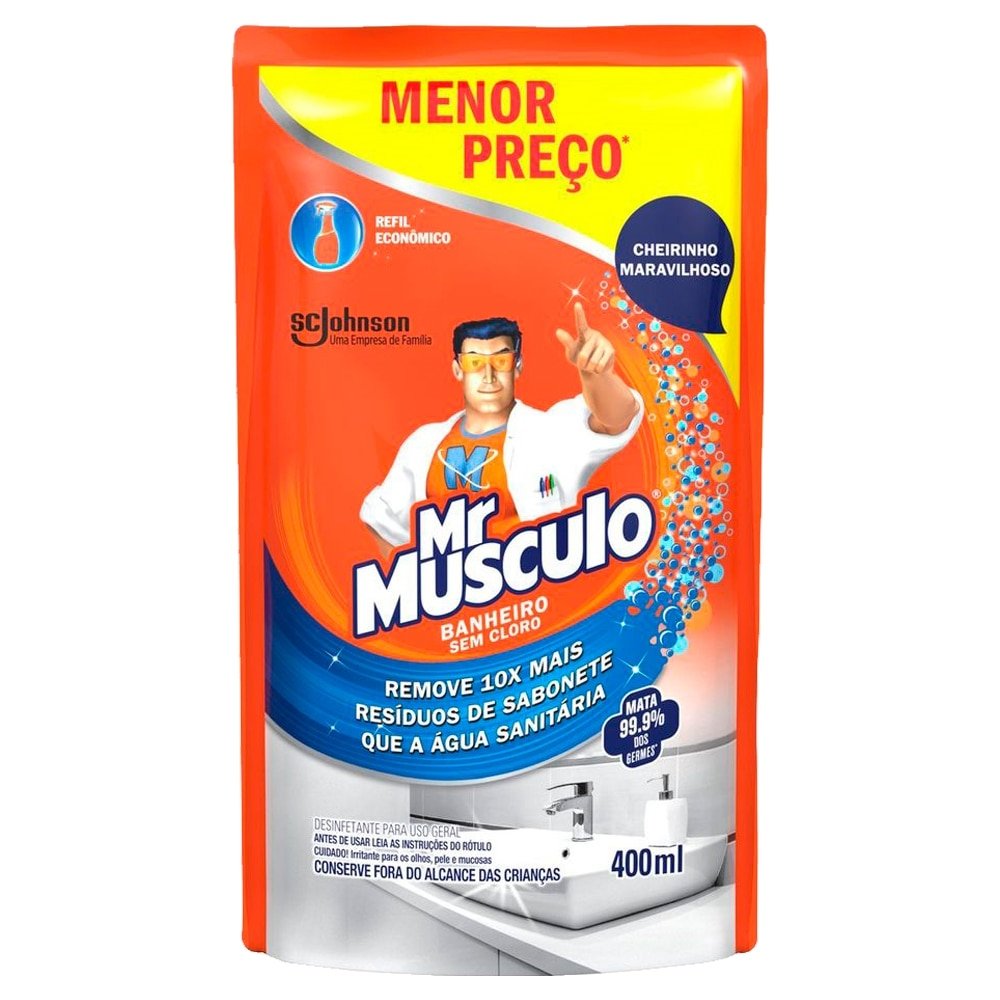 Limpador Mr.Músculo Banheiro Refil 400ml
