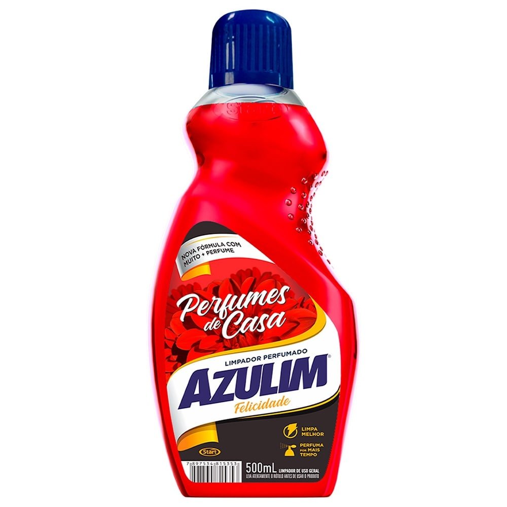 Limpador Perfumado Azulim Felicidade 500ml - Embalagem com 12 Unidades