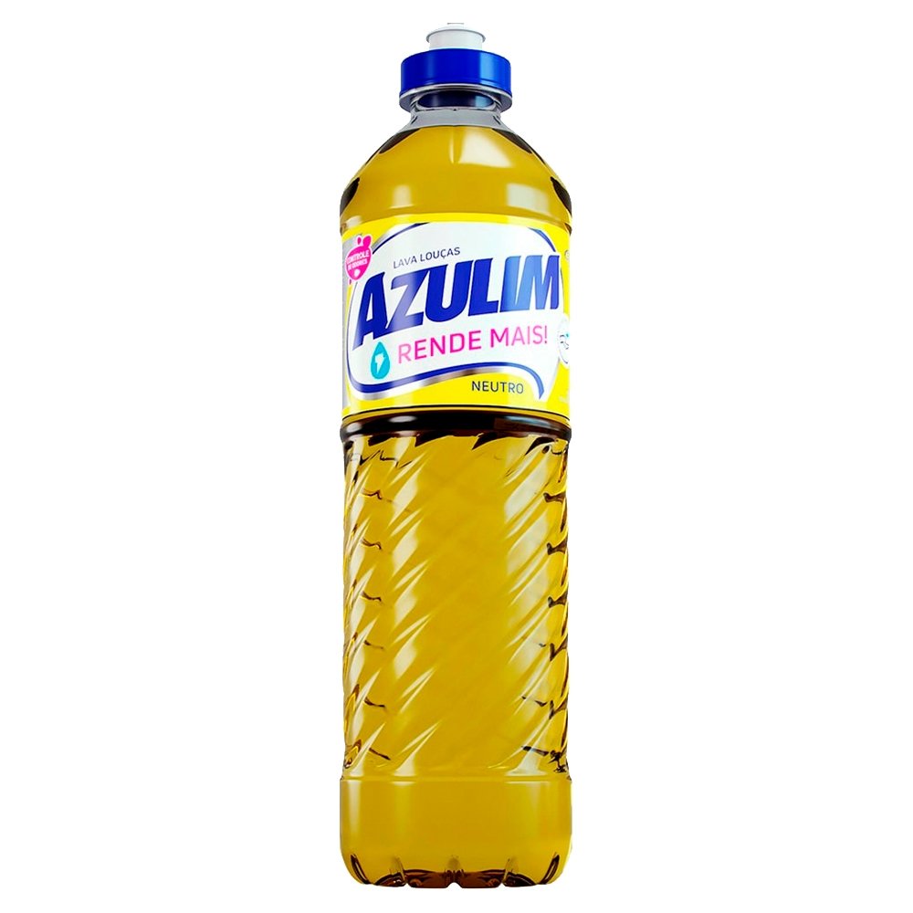 Detergente Azulim Lava Louças Neutro 500ml - Embalagem com 24 Unidades