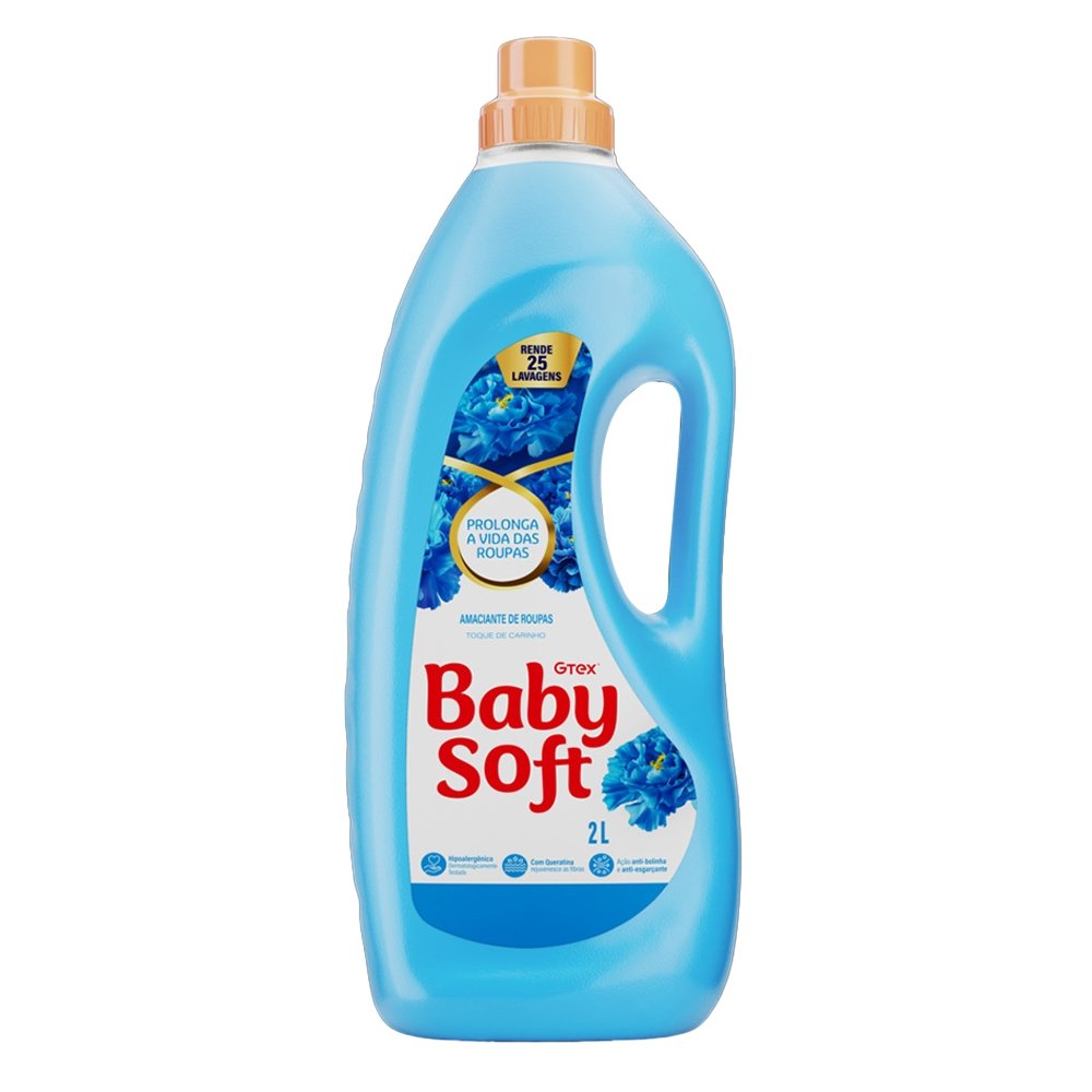 Amaciante Baby Soft Toque de Carinho Azul 2 Litro - Embalagem com 6 Unidades