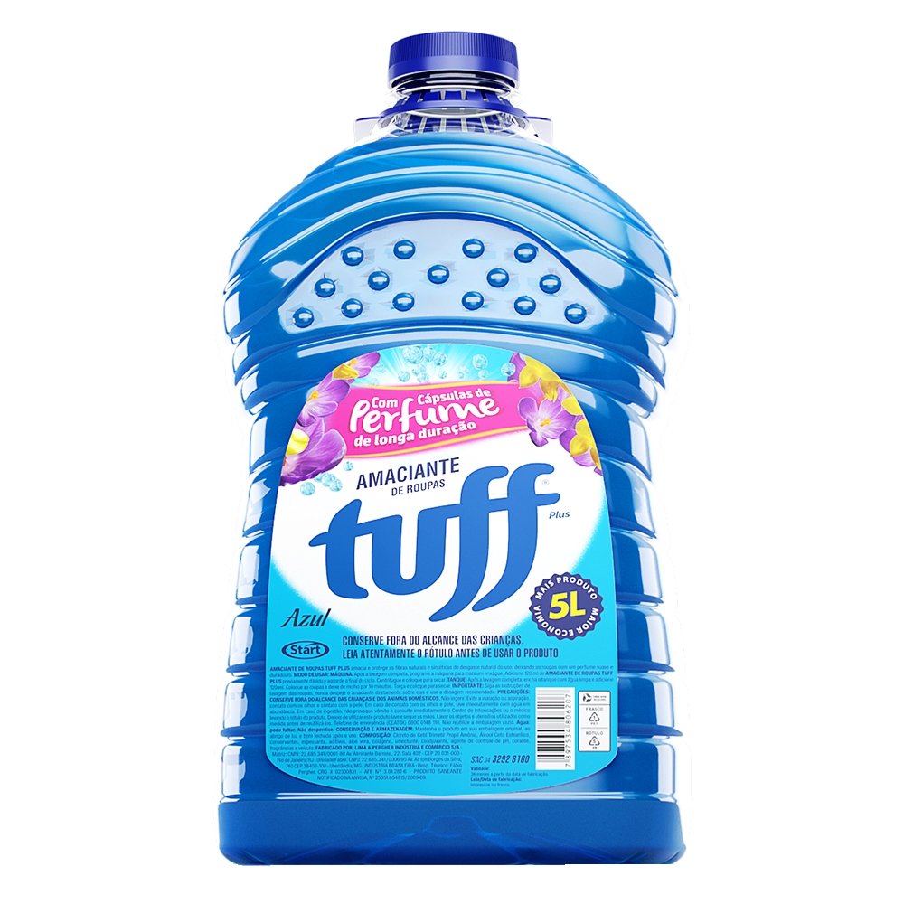 Amaciante Tuff Plus Azul 5L - Embalagem com 4 Unidades