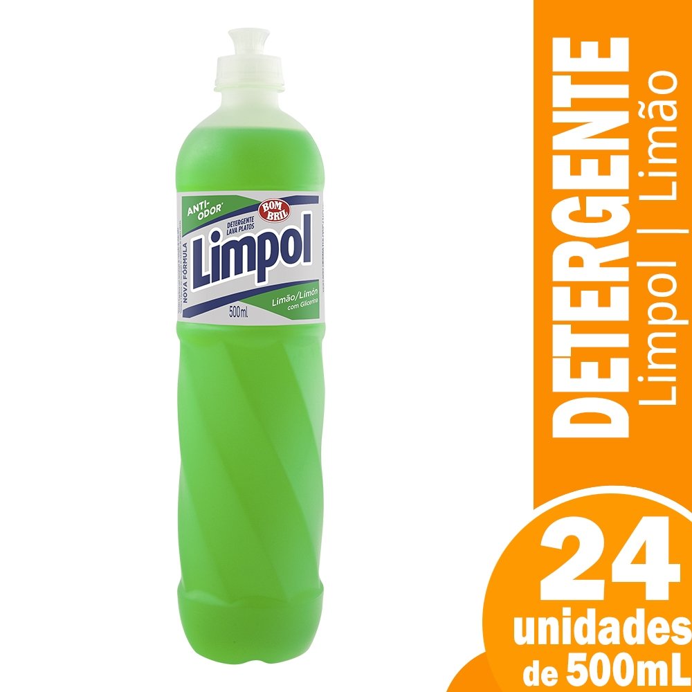 Detergente Limpol Limao 500ml - Embalagem c/ 24 Unidades