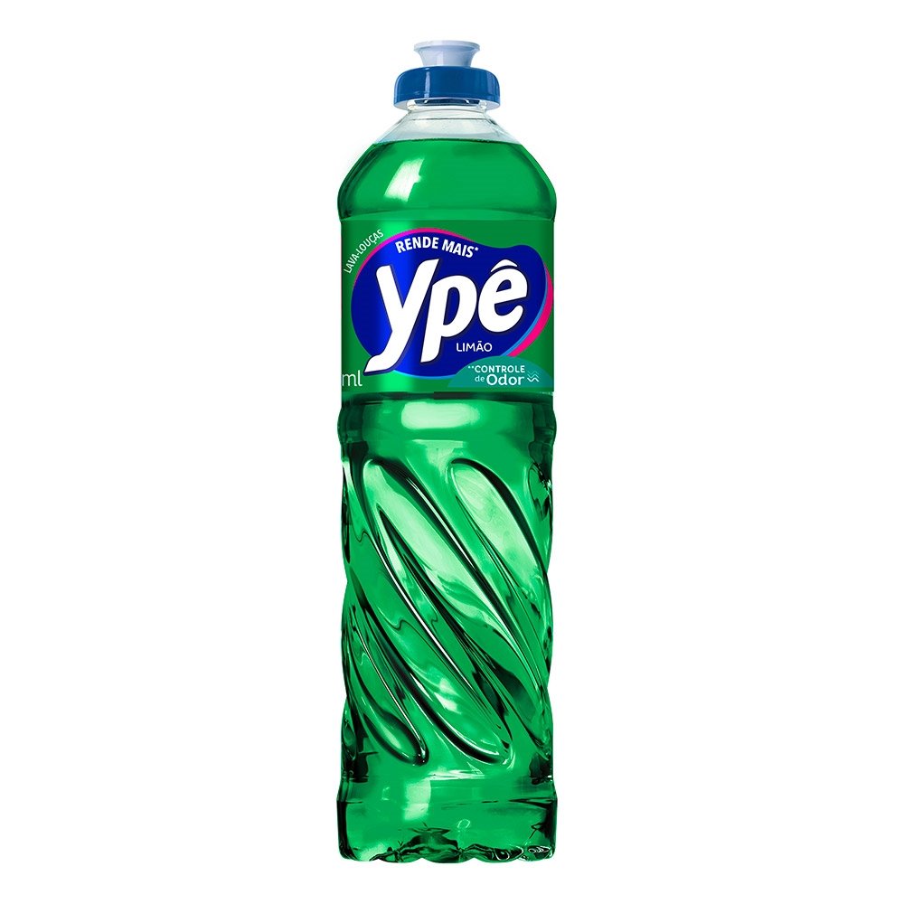 Detergente Líquido Ypê Lava Louças Limão 500ml Embalagem com 24 Unidades