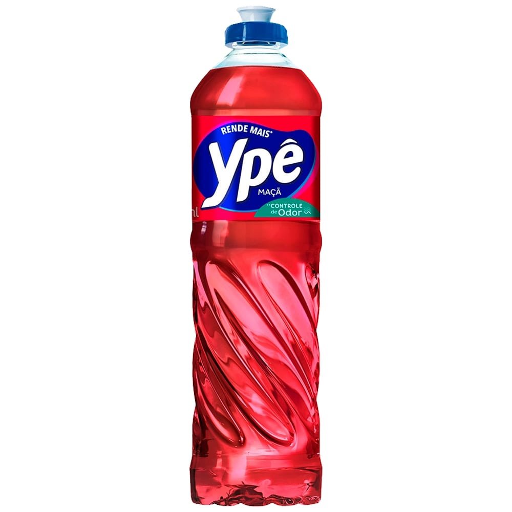 Detergente Líquido Ypê Lava Louças Maçã 500ml Embalagem com 24 Unidades