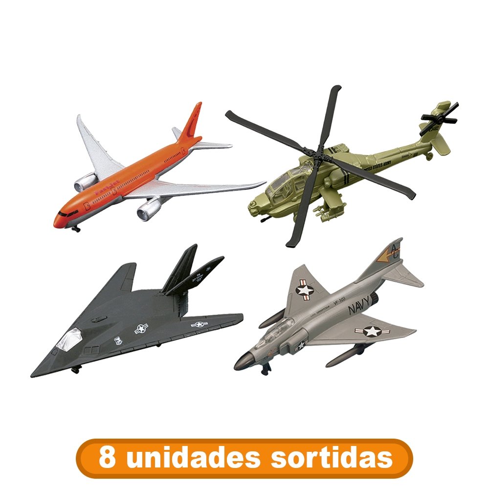 Avião Maisto Coleção 1:64 Sortido - Embalagem com 8 Unidades