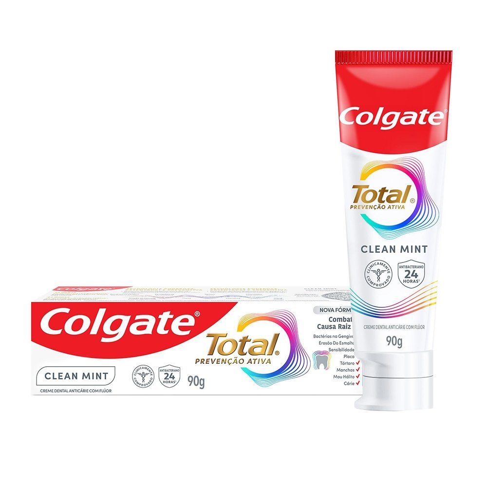 Creme Dental Colgate Total Clean Mint 90g - Embalagem com 12 Unidades