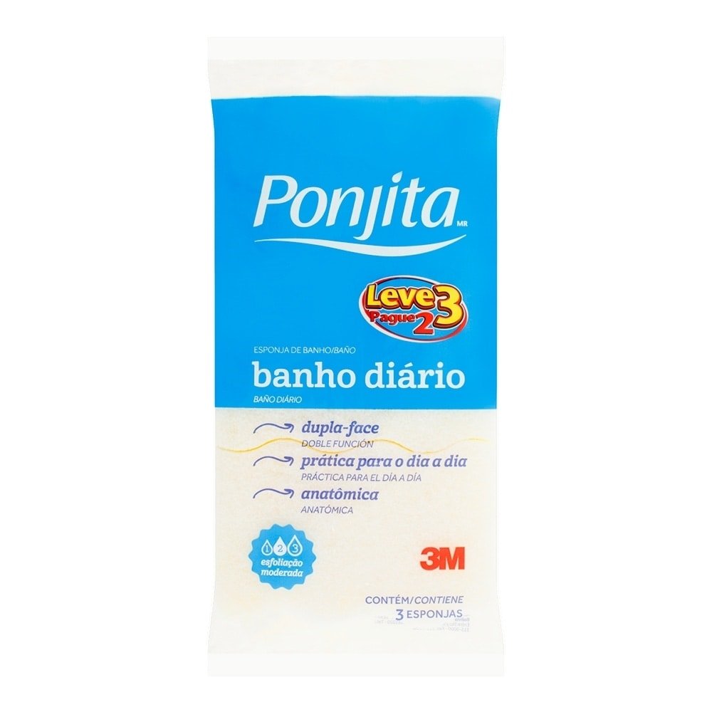 Esponja para Banho Ponjita 3M Embalagem com 10 Unidades