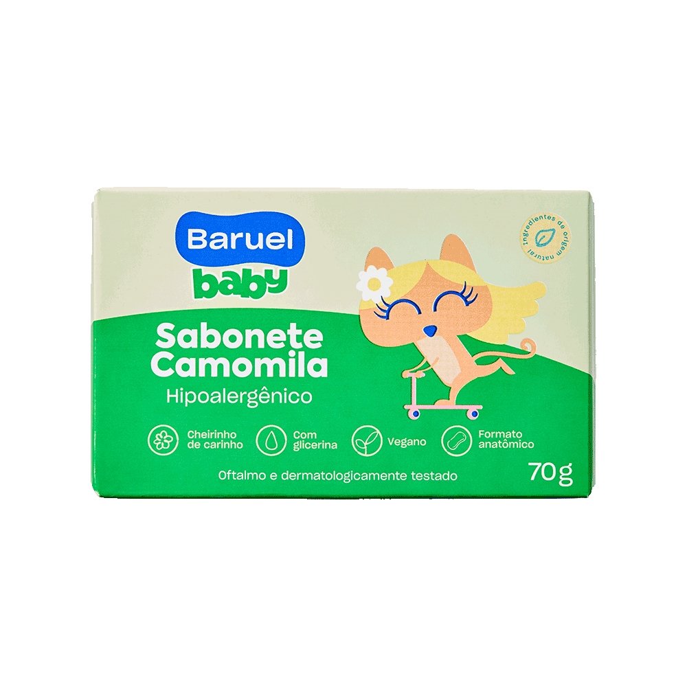 Sabonete Baruel Baby Camomila 70g - Embalagem com 12 Unidades