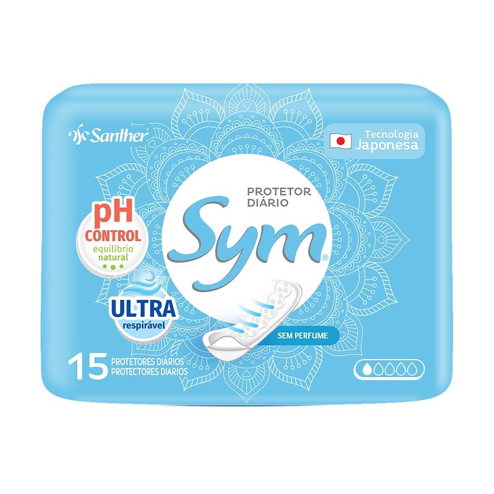 Absorvente Sym Protetor Diário sem Perfume Embalagem com 60 Unidades