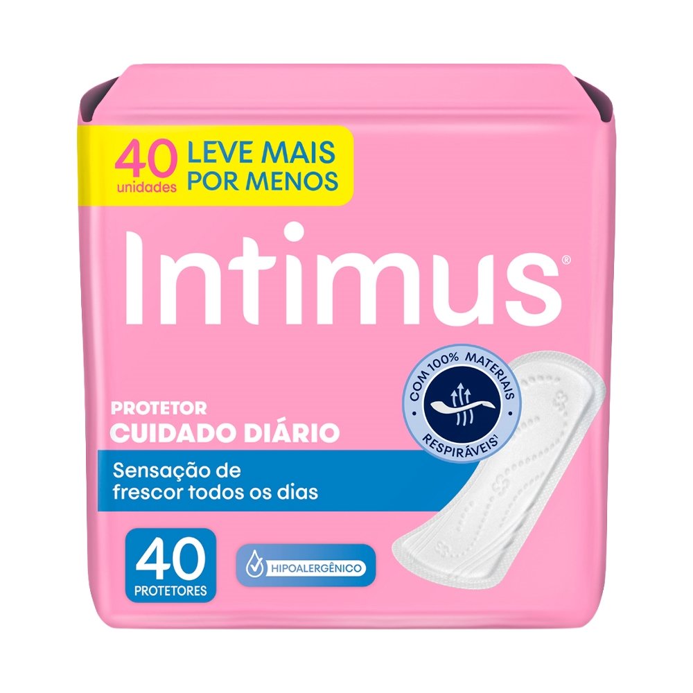 Absorvente Intimus Protetor Diário sem Perfume sem Abas Embalagem com 40 Unidades