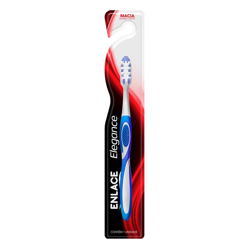 Escova Dental Enlace Elegance Adulto Macia - Embalagem com 12 Unidades
