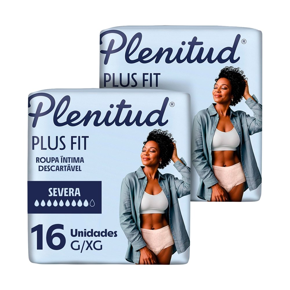 Roupa Íntima Plenitud Protect Plus Tamanho G/XG - 2 Pacotes com 16 Fraldas - Total 32 Tiras
