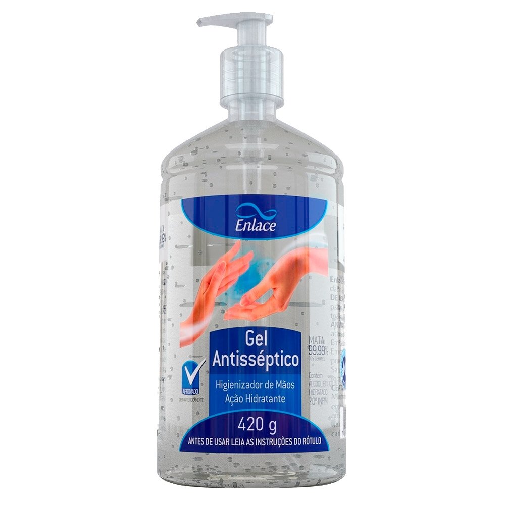 Gel Antisséptico Enlace 70% 420g - Embalagem com 6 Unidades
