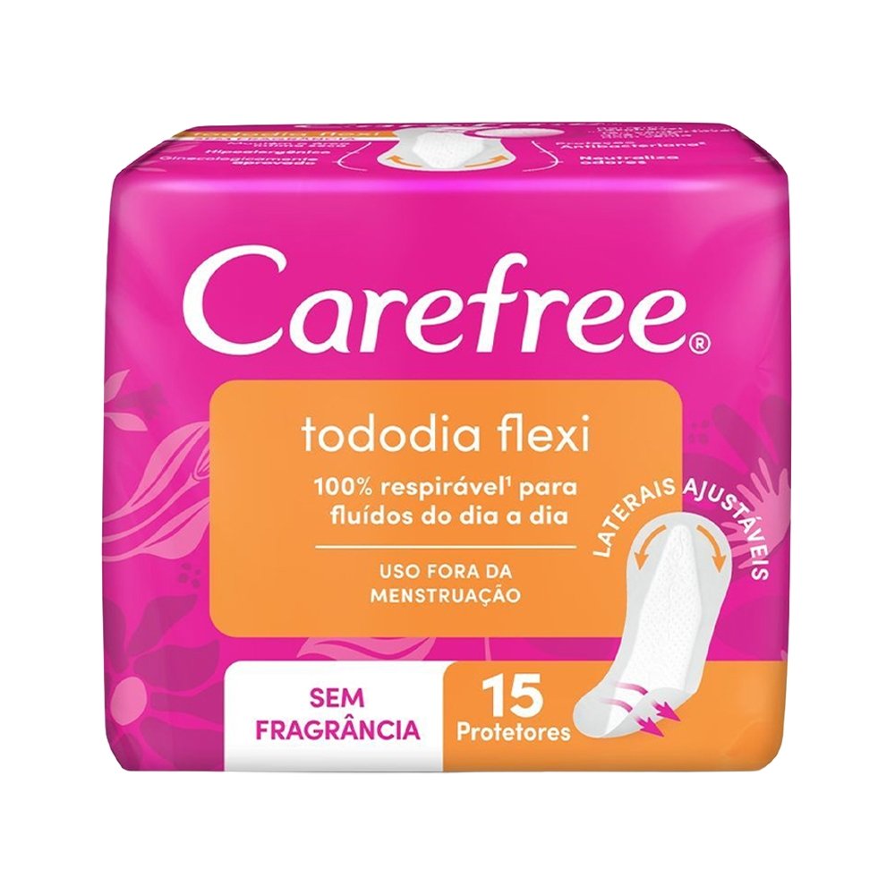 Absorvente Carefree Todo Dia Flexi Sem Perfume - Embalagem com 15 Unidades
