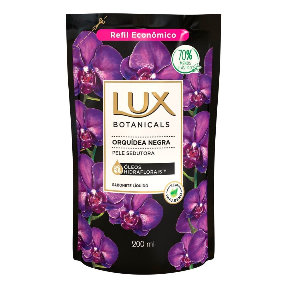Sabonete Líquido Lux Botanicals Orquídea Negra Refil 200ml