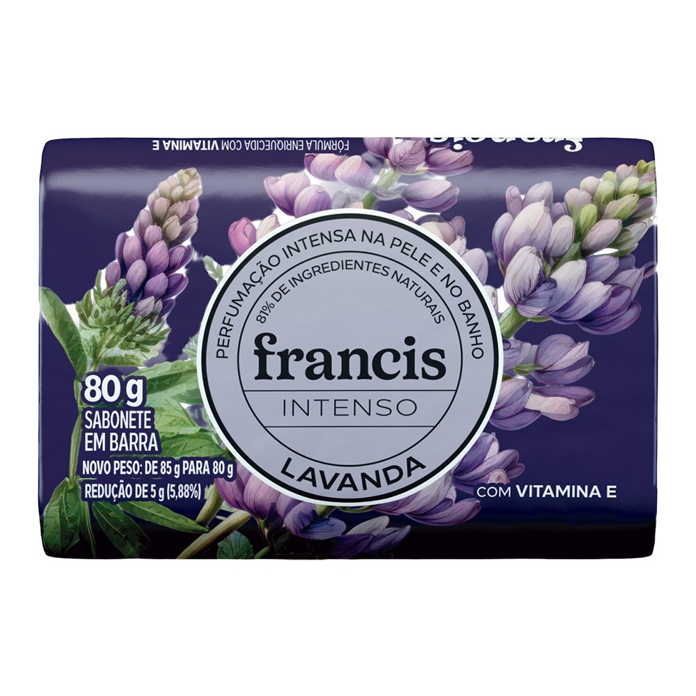 Sabonete Francis Intenso Lavanda 85g - Embalagem com 12 Unidades