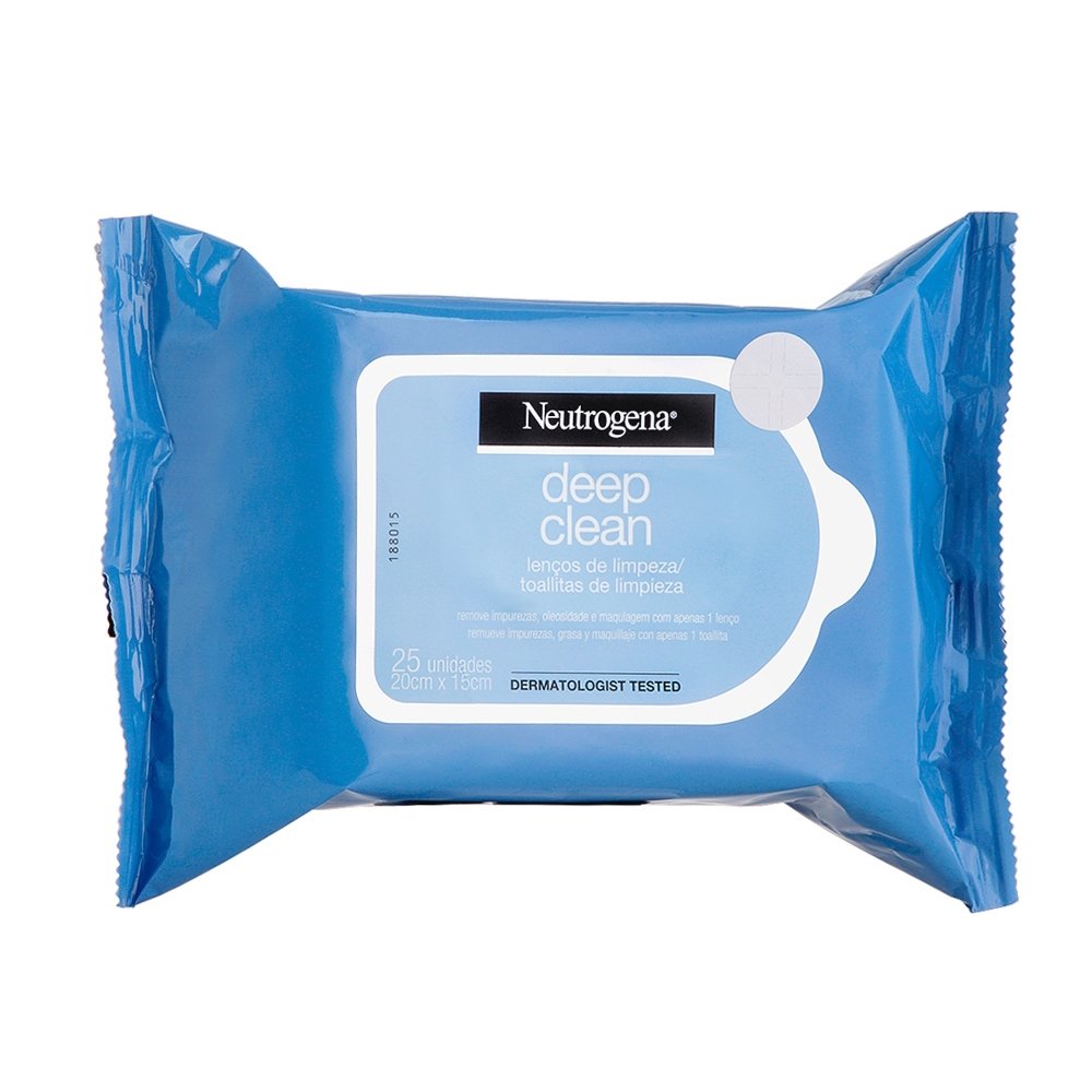 Lenços Demaquilantes Neutrogena Deep Clean Embalagem com 25 Unidades