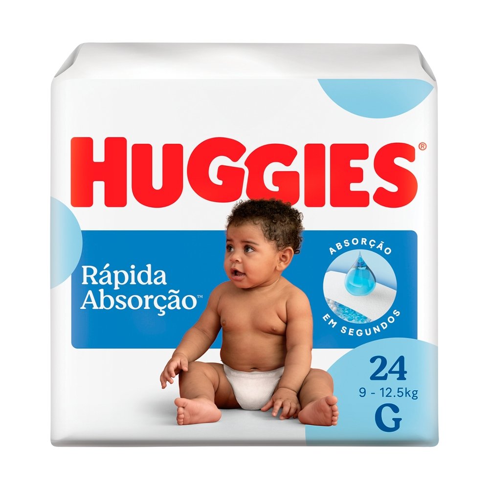 Fralda Descartável Huggies Tripla Proteção Jumbo Tamanho G - 9 Pacotes com 24 Fraldas - Total 216 Tiras