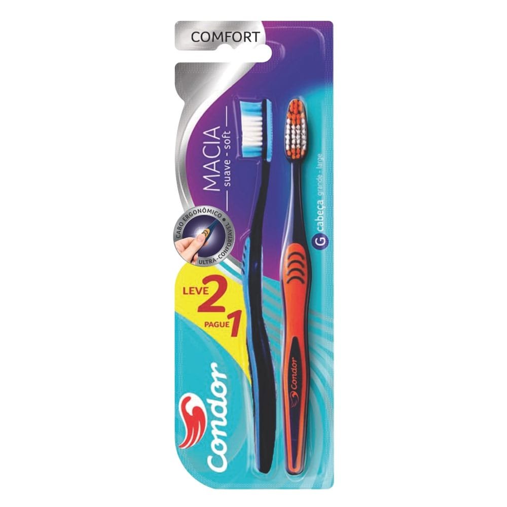 Escova Dental Condor Comfort Embalagem com 2 Unidades