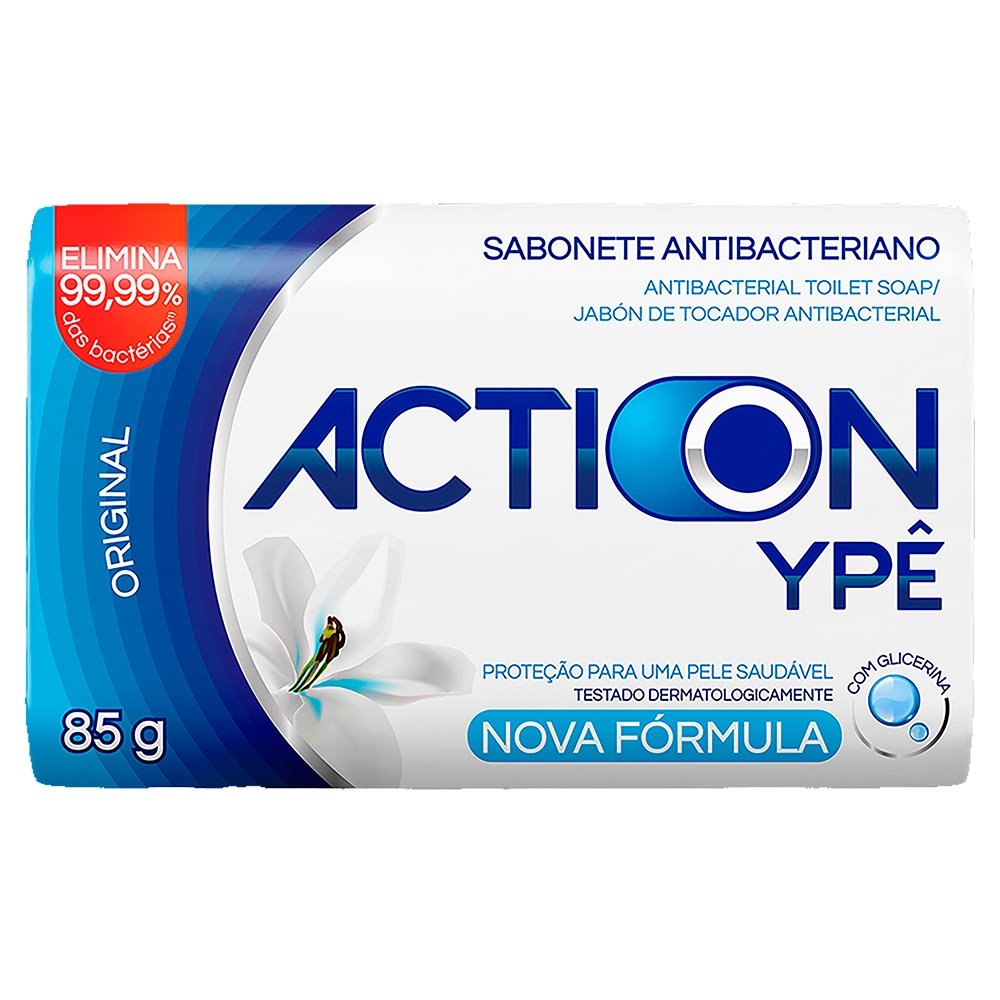 Sabonete Ypê Antibac Action 85g - Embalagem com 12 Unidades
