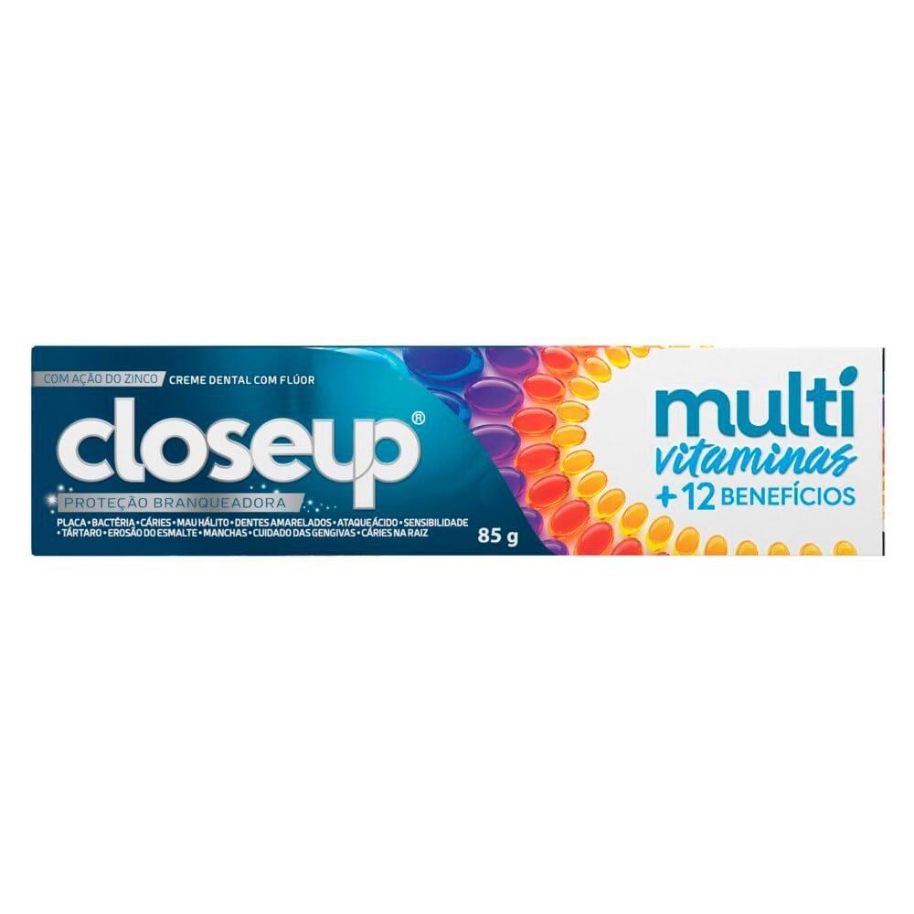 Creme Dental Close-Up Multivitaminas White +12 Benefícios 85g