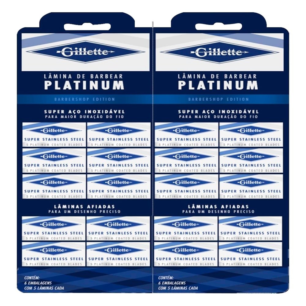 Lâmina Gillette Platinum Blue 5un