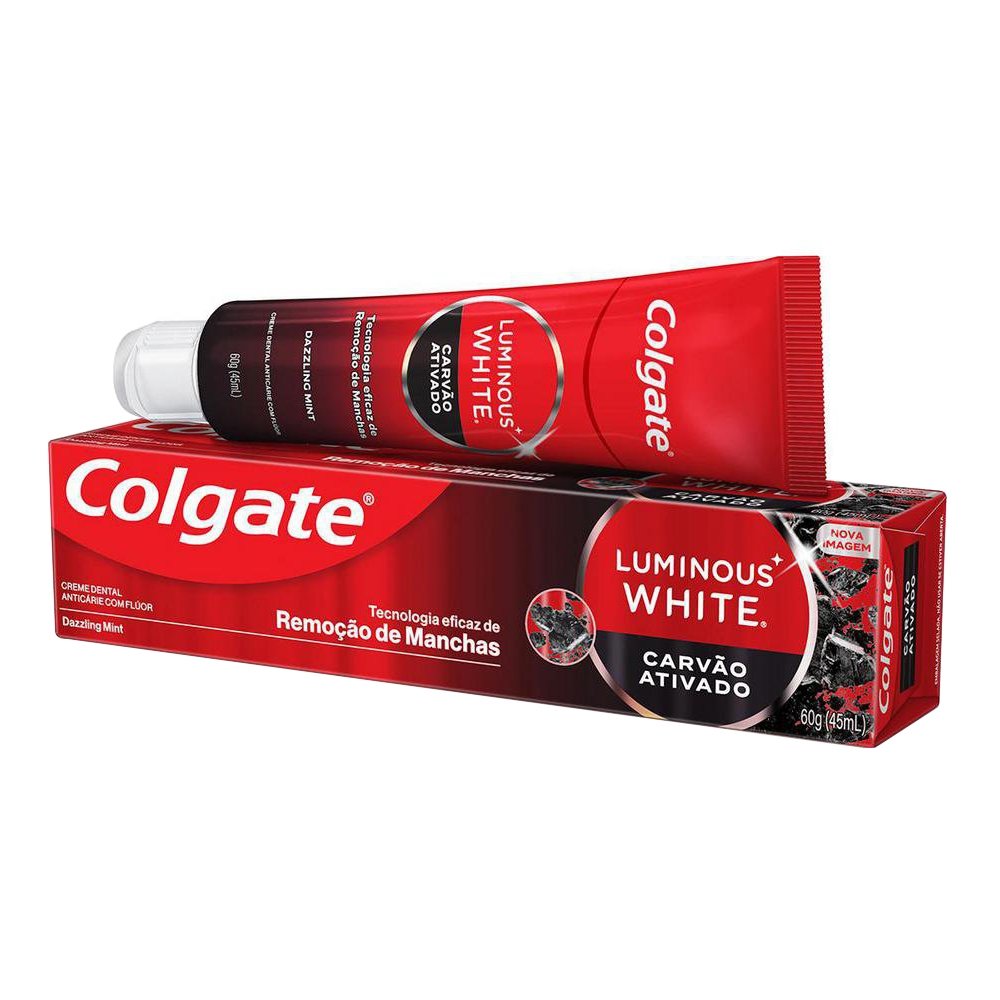 Creme Dental Colgate Luminous Carvão Ativado 60g