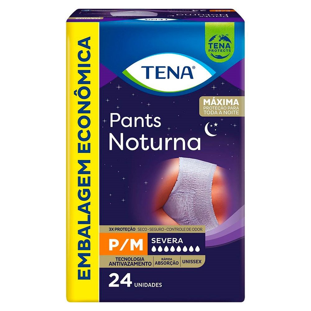 Roupa Íntima Tena Pants Noturna P/M - 4 Pacotes com 24 Fraldas - Total 96 Tiras