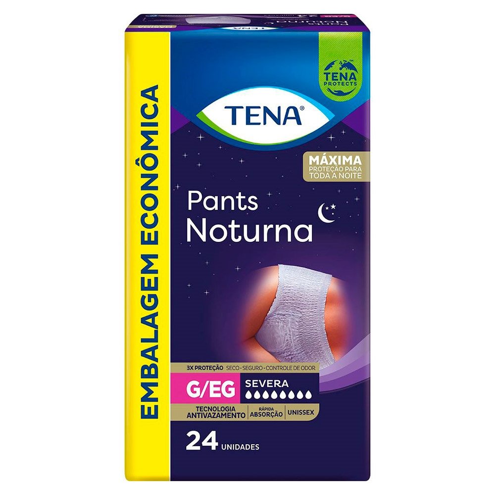Roupa Íntima Tena Pants Noturna G/EG - 4 Pacotes com 24 Fraldas - Total 96 Tiras