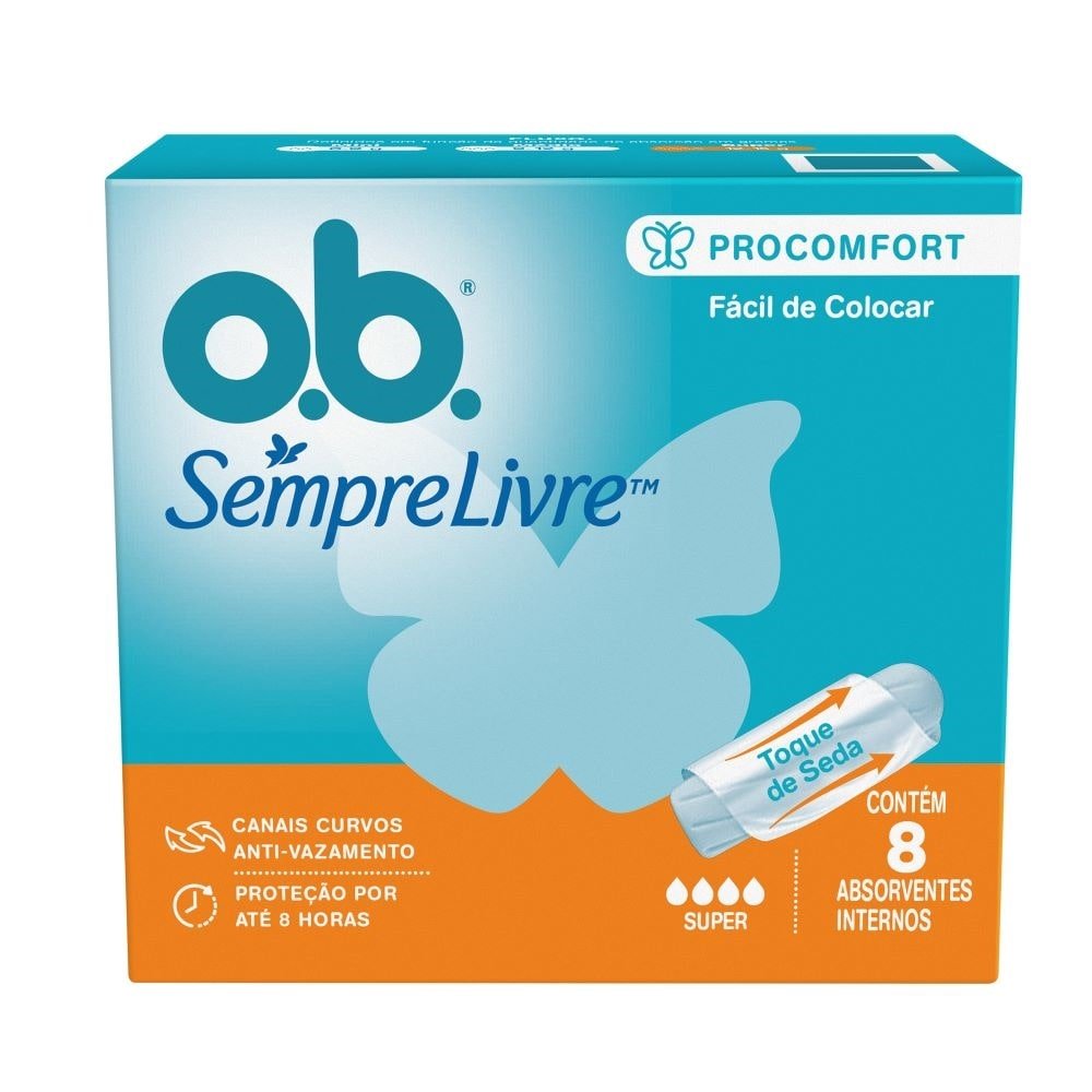 Absorvente Interno Sempre Livre OB Super Proconfort - Embalagem 8 Unidades