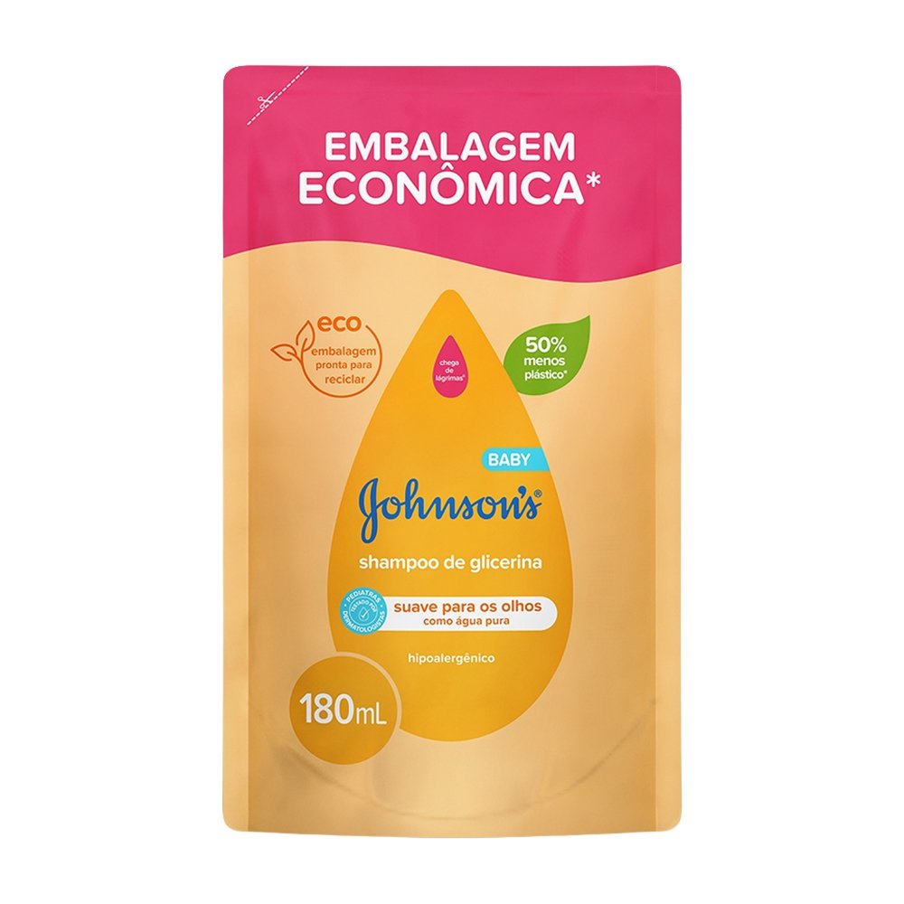 Shampoo Johnson Baby Regular Glicerina Refil 180ml