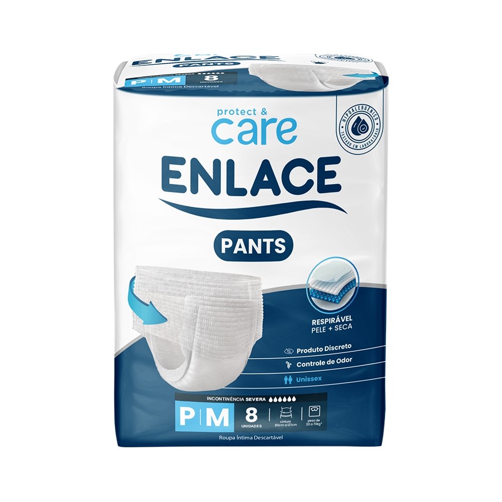 Fralda Descartável Adulto Enlace Pants Protect & Care Regular Tamanho P/M/G/XG