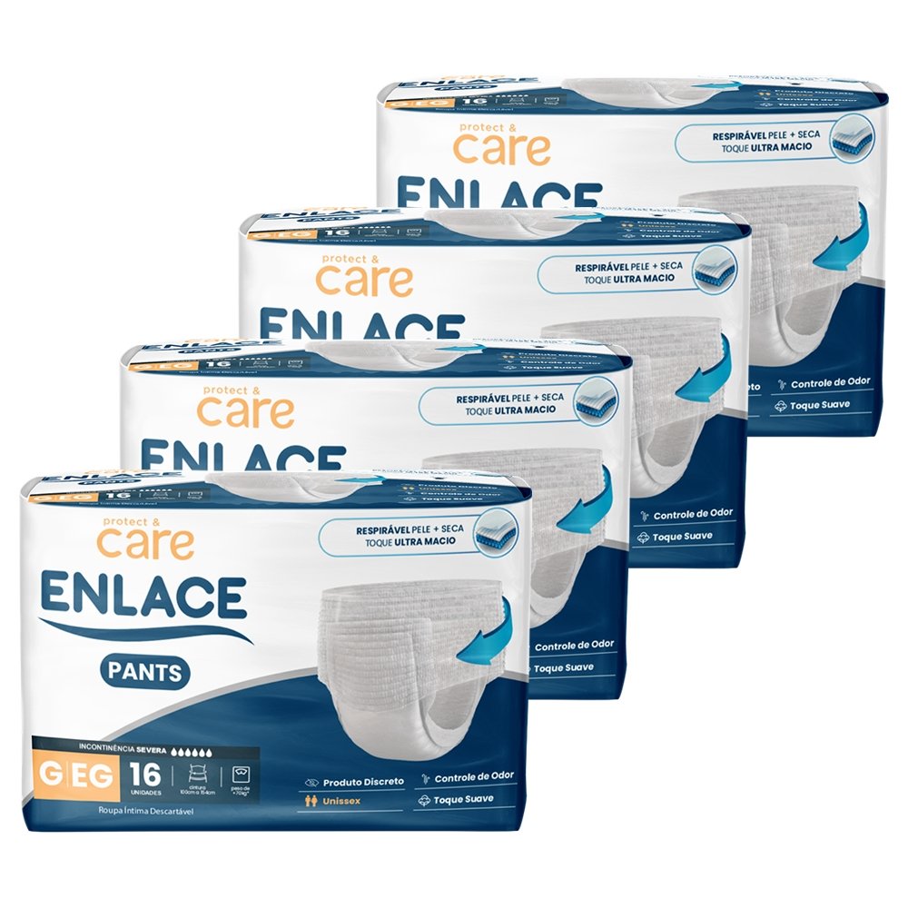 Fralda Descartável Adulto Enlace Pants Protect & Care Tamanho P/M/G/XG
