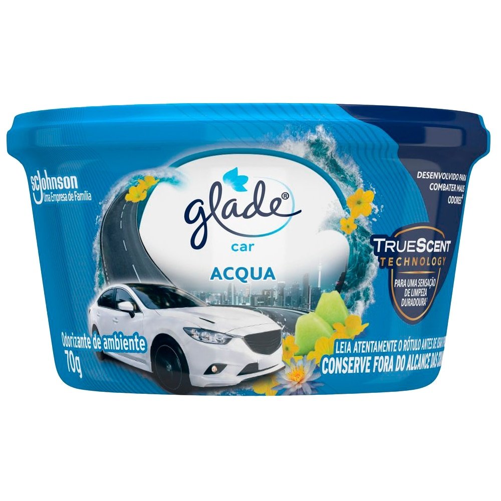 Purificador de Ar Glade Auto Gel Acqua 70g - Embalagem c/ 12 unidades
