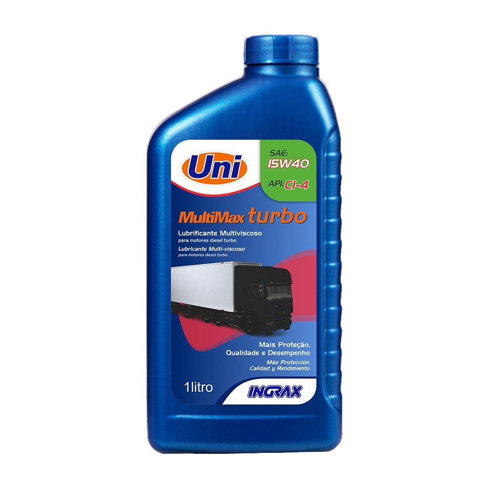 Óleo Lubrificante Uni Motores Diesel Multimax Mineral SAE 15W40 API CH4 1 Litro - Embalagem com 12 Unidades