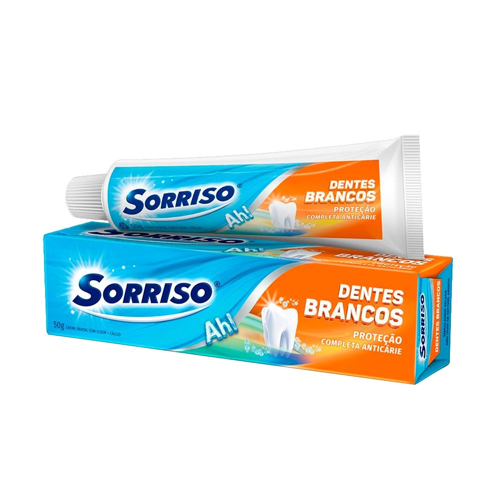 Creme Dental Sorriso Dentes Brancos 50g Embalagem com 12 Unidades