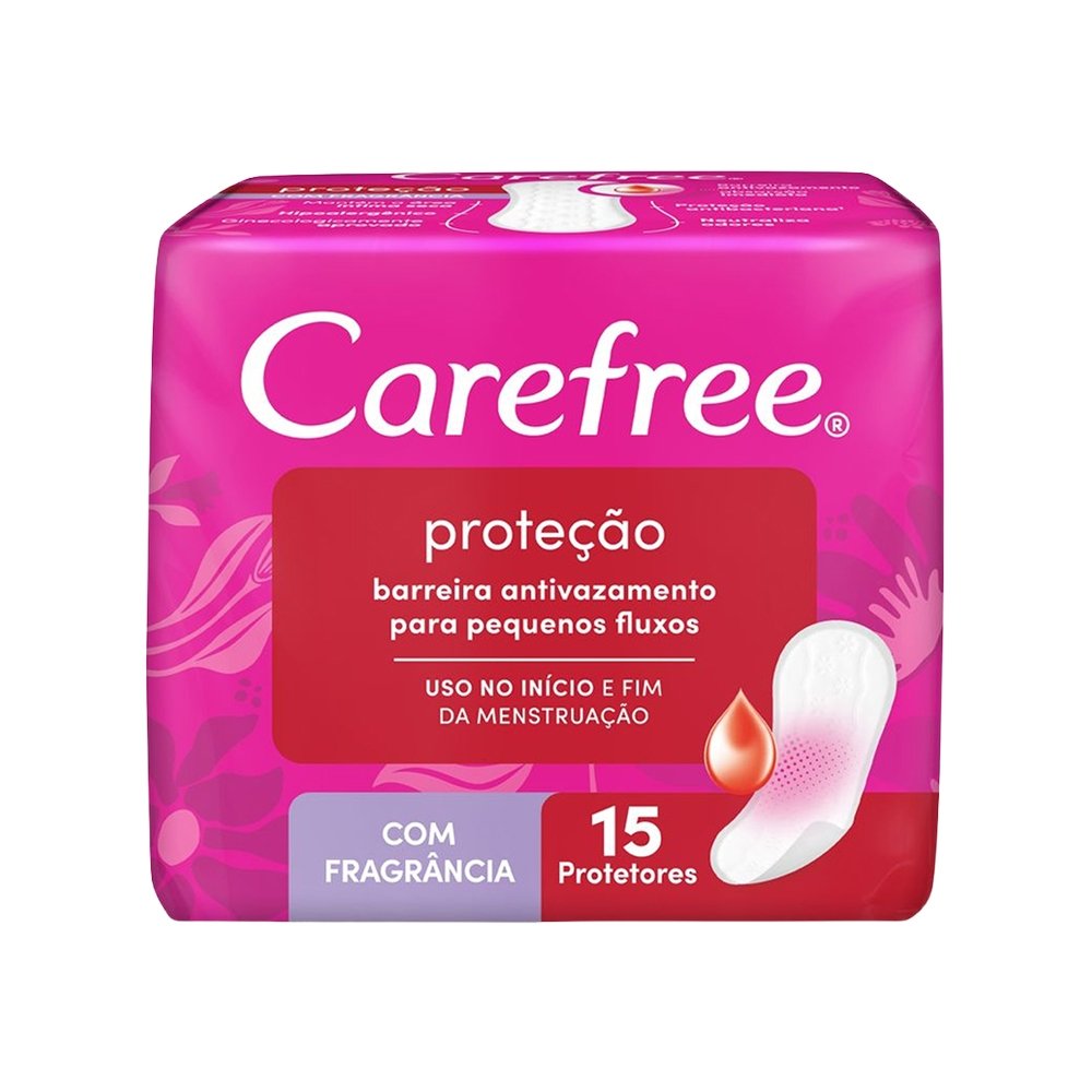 Absorvente Carefree Protetor Diário Proteção com Perfume - Embalagem com 15 Unidades