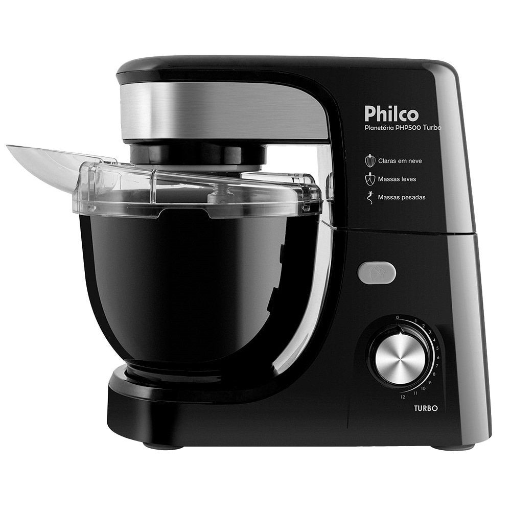 Batedeira Planetária Philco PHP500 Turbo - 12 Velocidades, 1 Tigela 700W, Preto