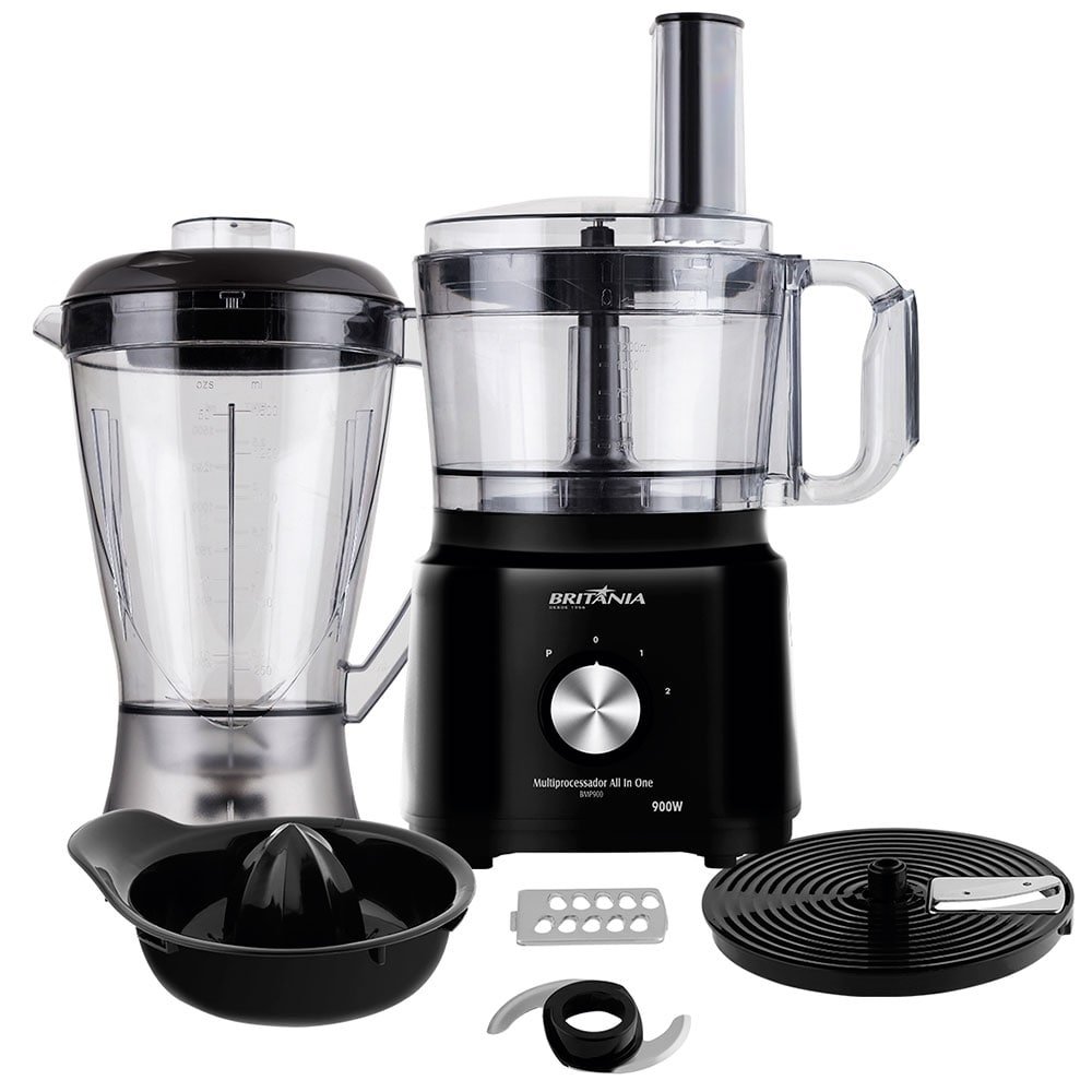 Processador de alimentos Britânia All In One BMP900P - 2 Velocidades + Pulsar, 1000W, Preto