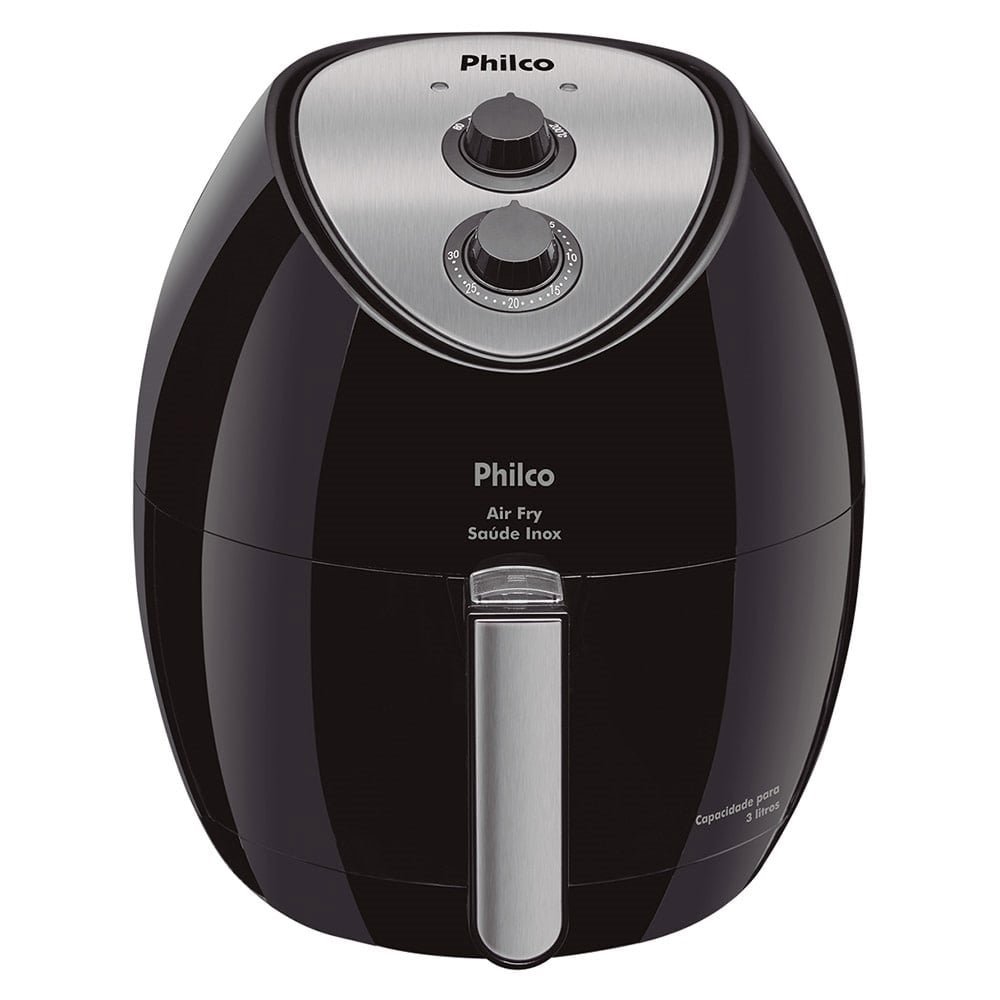 Fritadeira sem Óleo Philco Air Fryer Saúde 3,2 Litros, 1400W, Preto