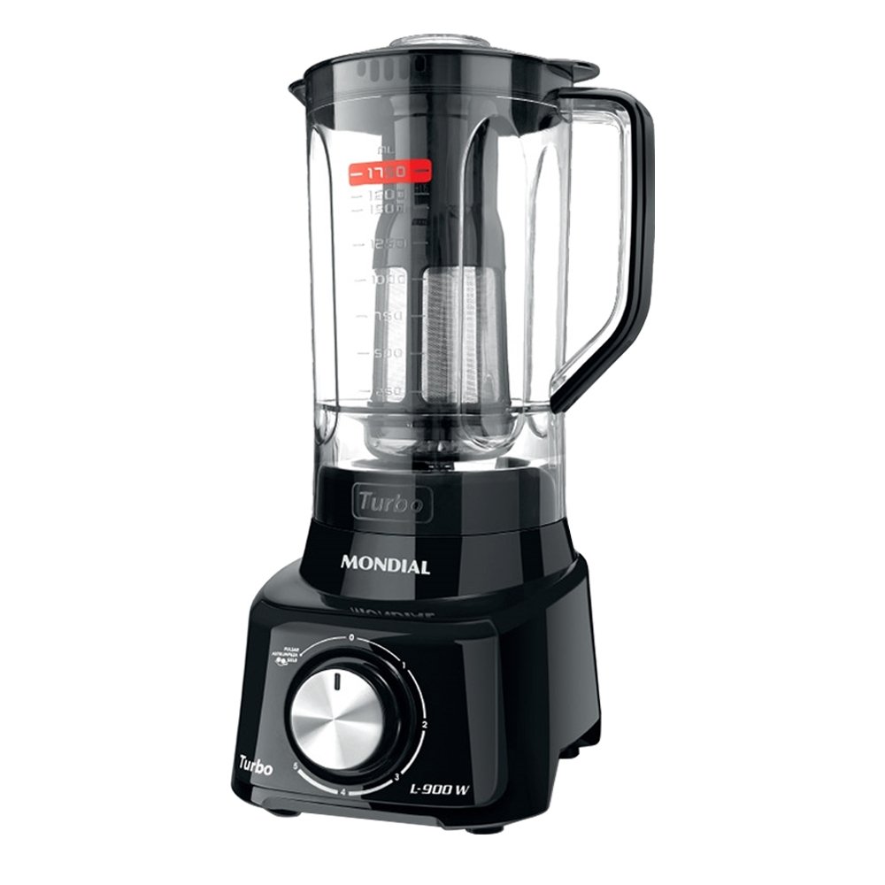 Liquidificador Mondial L-900 com Filtro - Copo de Acrílico, 5 Velocidades + Pulsar, 900W, Preto