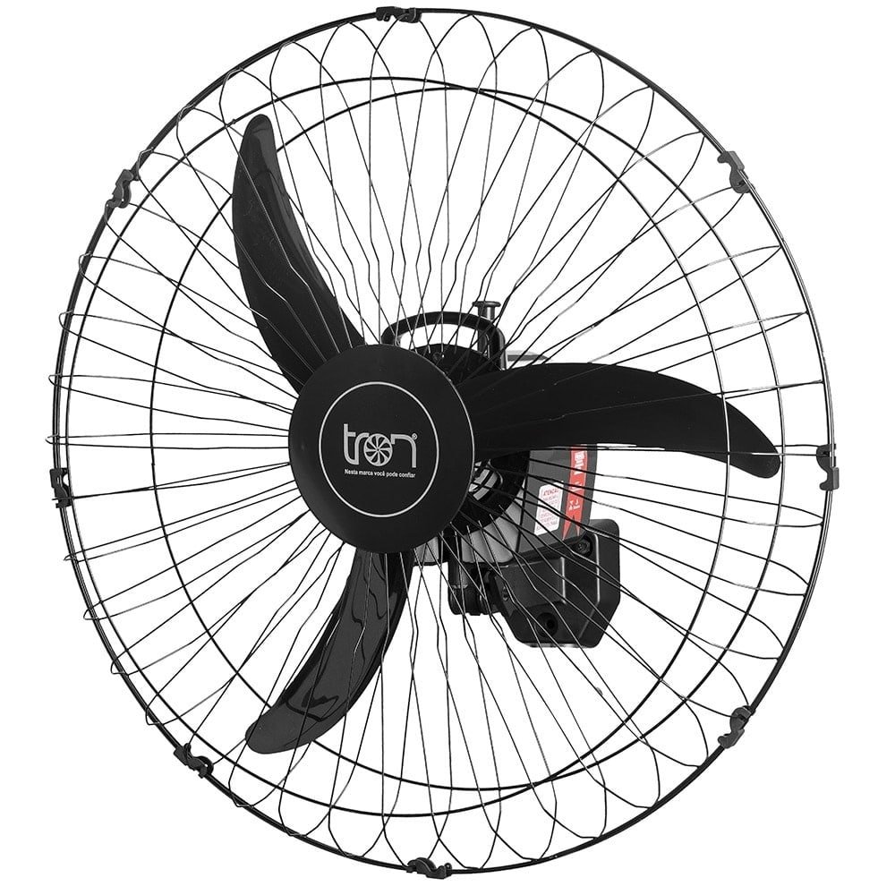 Ventilador de Parede Tron, 60cm, Oscilante, Preto, Bivolt