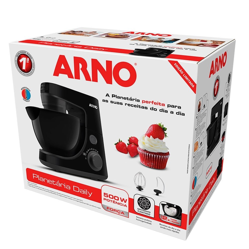 Batedeira Arno Daily SX87 8 Velocidades, 1 Tigela, 600W, Preto eFácil