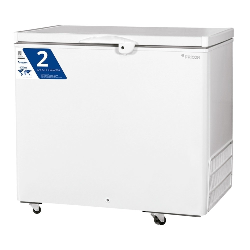 Freezer Horizontal Fricon 311L HCED311 - Dupla Ação, Rodízio Duplo Giratório, Branco
