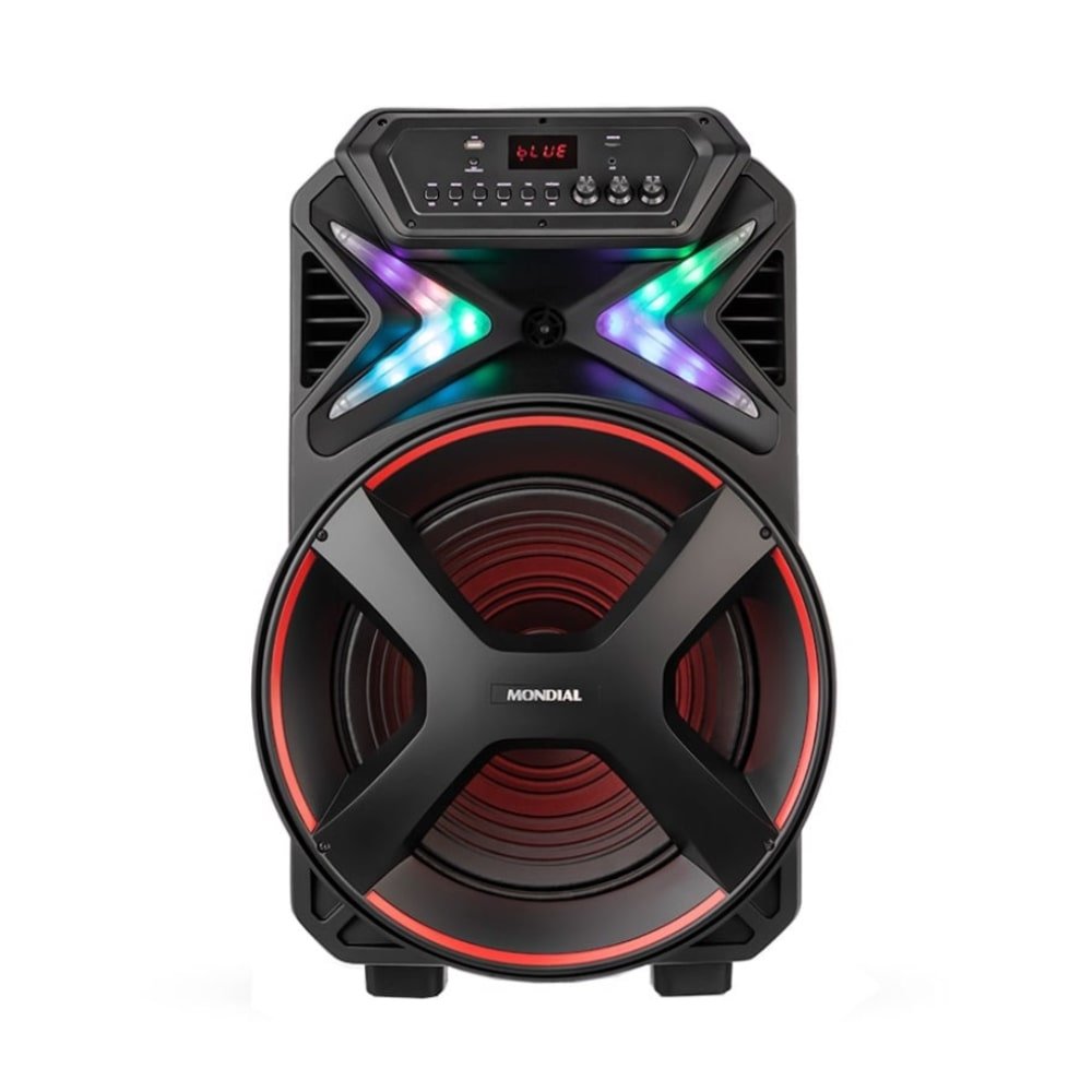 Caixa de Som Amplificada Mondial CM700, Bluetooth, USB/SD/AUX/MIC/FM, Bateria Interna, 700W RMS, Bivolt