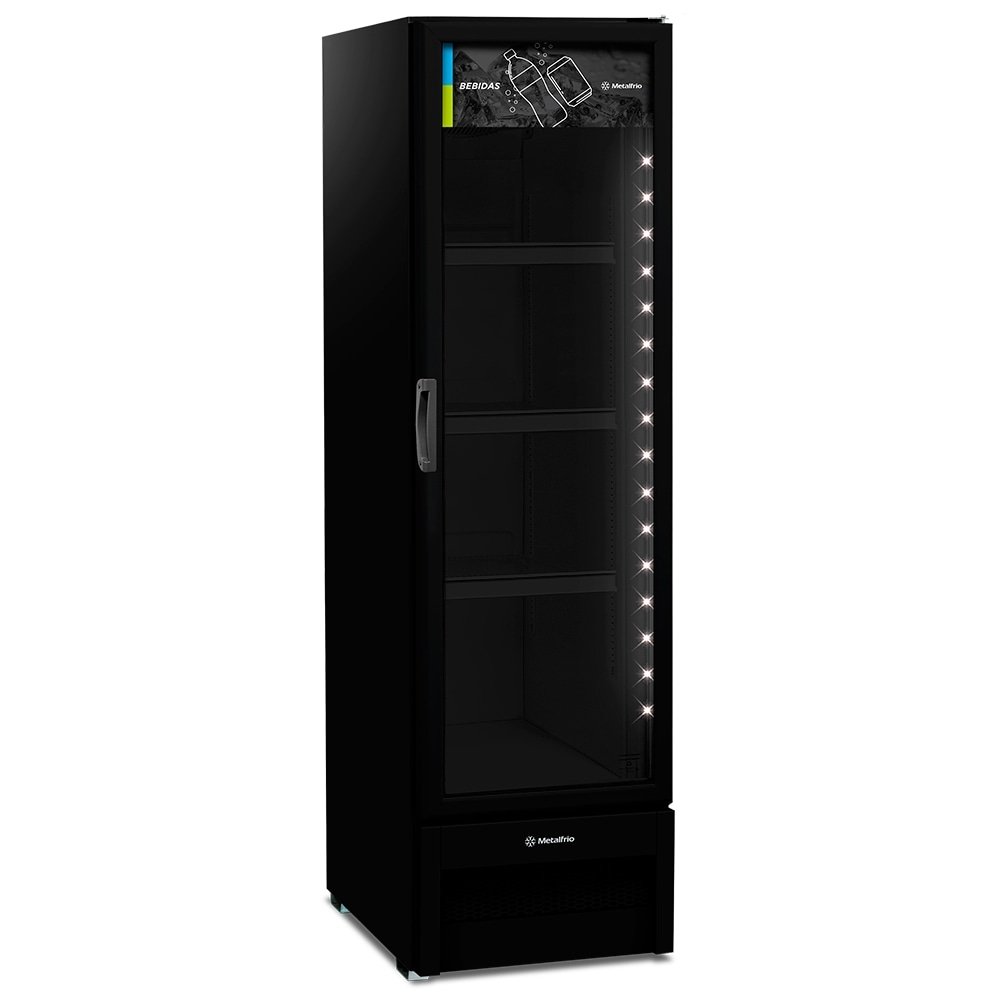 Refrigerador Vitrine Metalfrio 324 Litros VB28RH - Frost Free, Tanque Plástico, Preto
