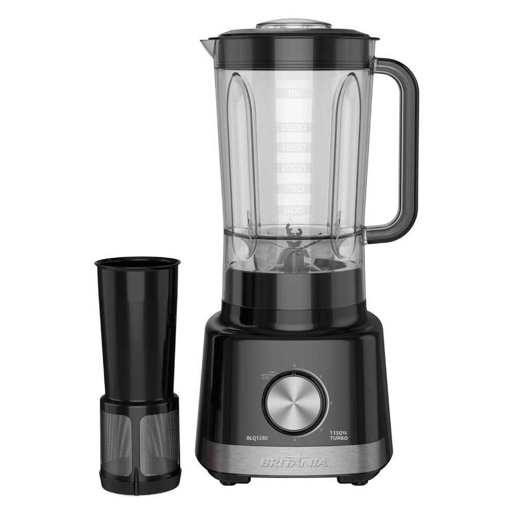 Liquidificador Britânia BLQ1280P - com Filtro, 2,7 Litros e 4 Velocidades + Pulsar, 1150W, Preto