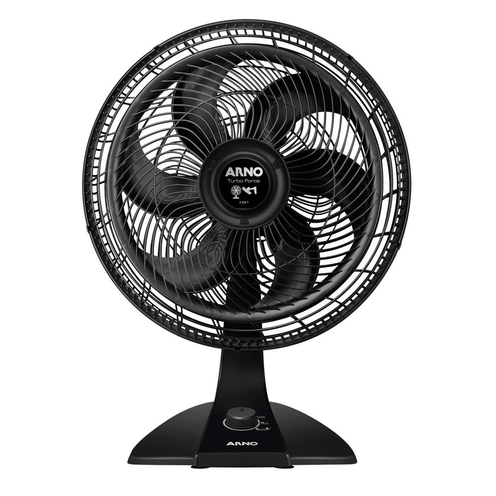 Ventilador de Mesa e Parede Arno VF42 Turbo Force, 40cm 2 em 1, 6 Pás, Preto
