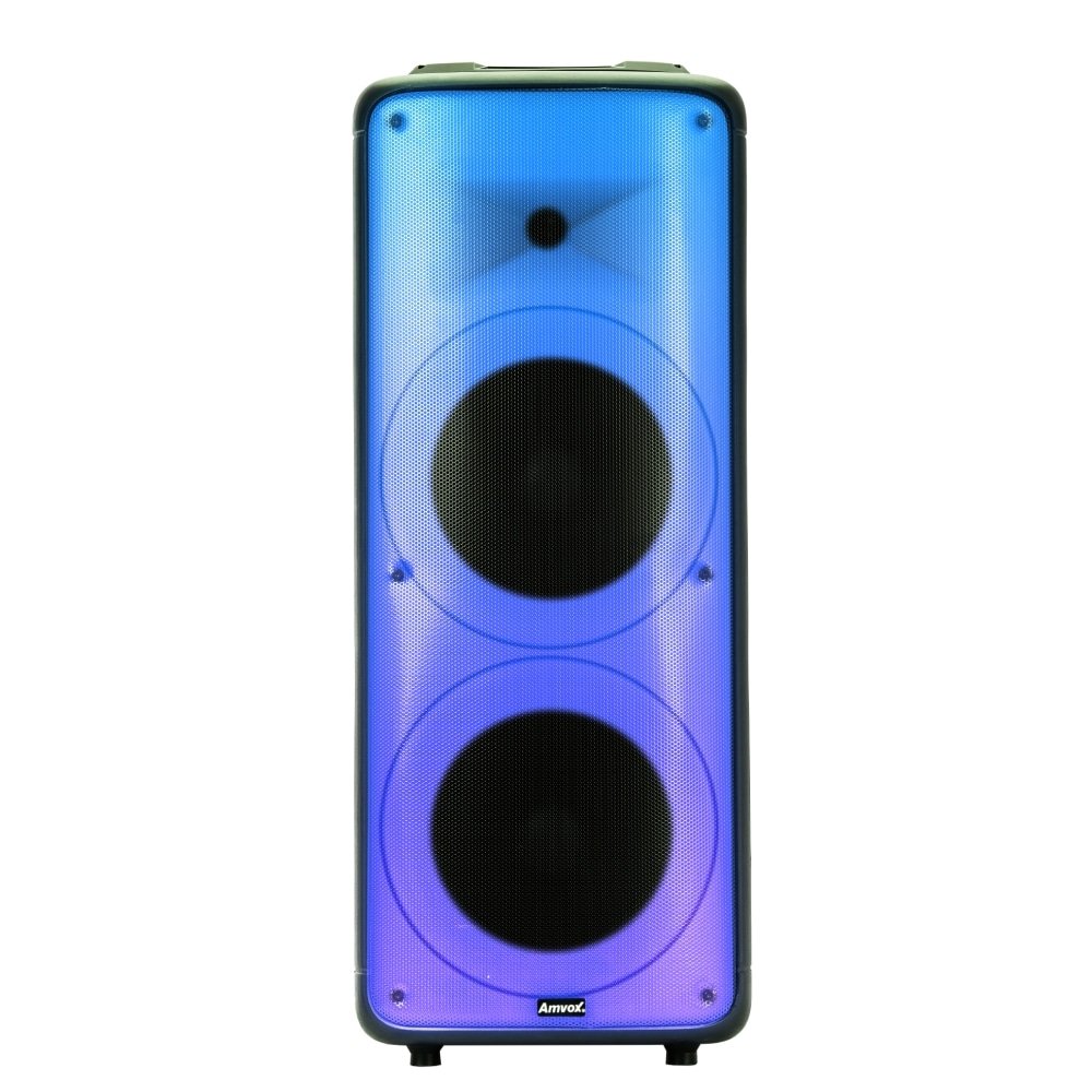 Caixa de Som Amplificada Amvox Partyvox 2000, USB/LED/Bluetooth/Bateria, 2000W RMS, Bivolt
