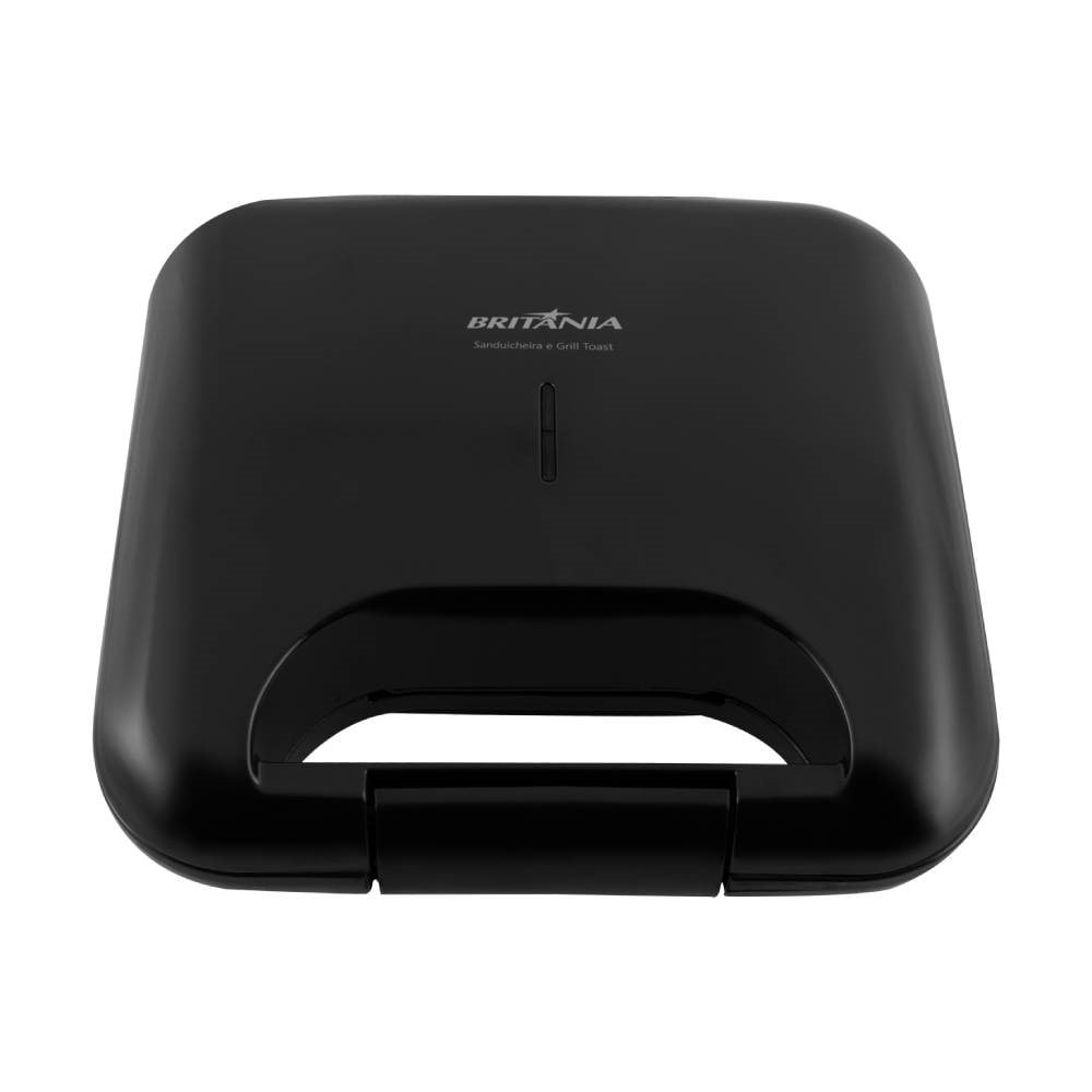 Sanduicheira/ Grill Britânia Toast BGR01P, Base antiderrapante, 750W, Preto
